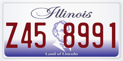 IL license plate Z458991
