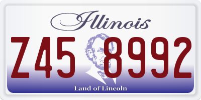 IL license plate Z458992