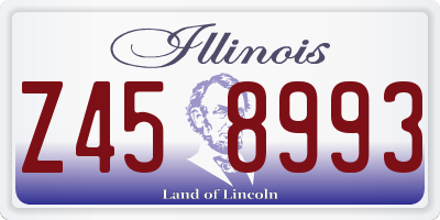 IL license plate Z458993