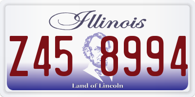 IL license plate Z458994