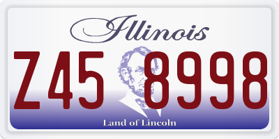 IL license plate Z458998