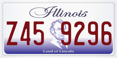 IL license plate Z459296