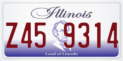 IL license plate Z459314
