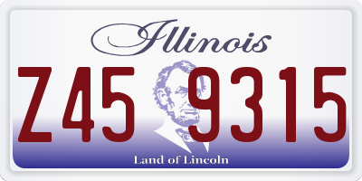 IL license plate Z459315