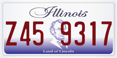 IL license plate Z459317