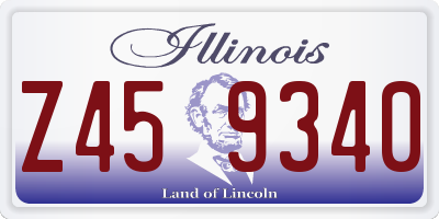 IL license plate Z459340