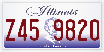 IL license plate Z459820