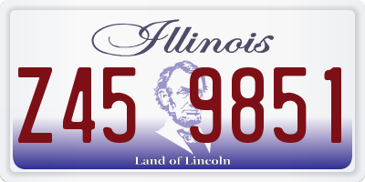 IL license plate Z459851