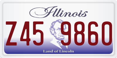IL license plate Z459860