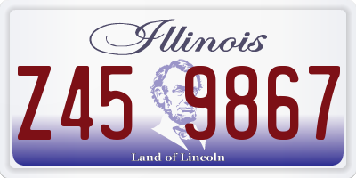 IL license plate Z459867