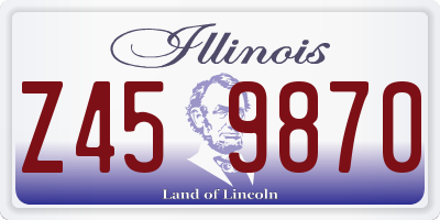 IL license plate Z459870