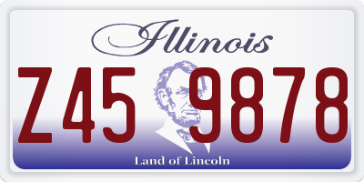 IL license plate Z459878