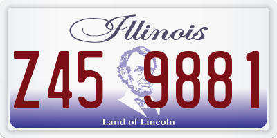 IL license plate Z459881
