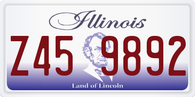 IL license plate Z459892