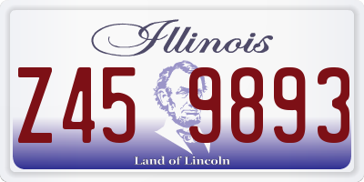 IL license plate Z459893
