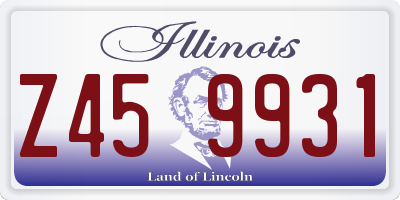 IL license plate Z459931