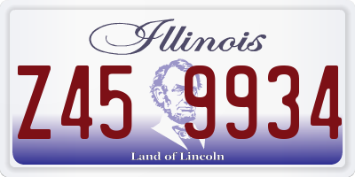 IL license plate Z459934
