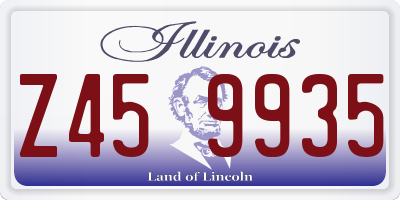IL license plate Z459935