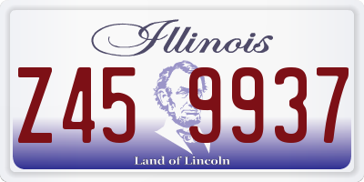 IL license plate Z459937