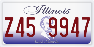 IL license plate Z459947