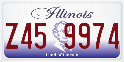 IL license plate Z459974