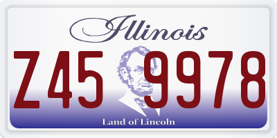 IL license plate Z459978