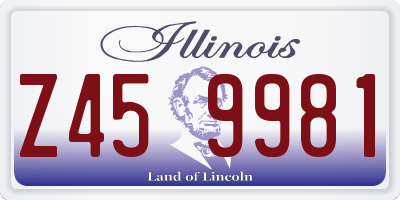 IL license plate Z459981