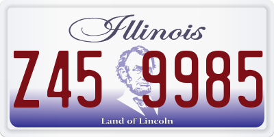 IL license plate Z459985