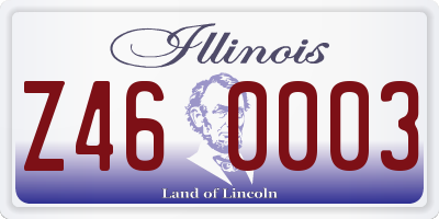 IL license plate Z460003