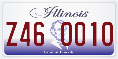IL license plate Z460010