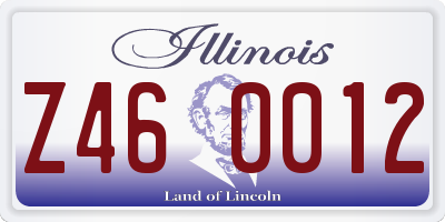 IL license plate Z460012