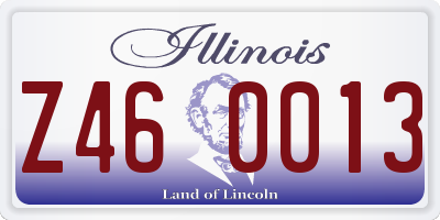 IL license plate Z460013