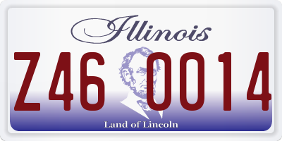 IL license plate Z460014