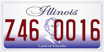 IL license plate Z460016