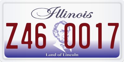IL license plate Z460017