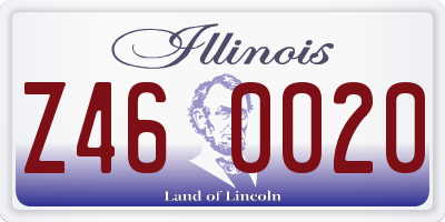 IL license plate Z460020