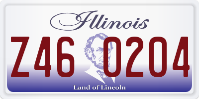 IL license plate Z460204