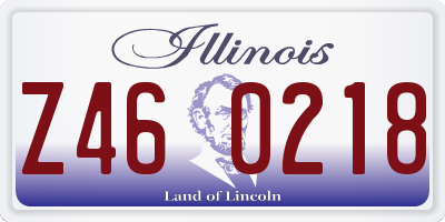 IL license plate Z460218