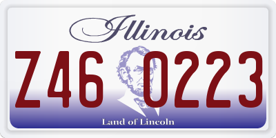 IL license plate Z460223