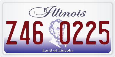 IL license plate Z460225