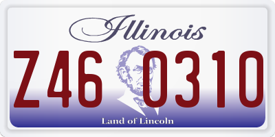 IL license plate Z460310