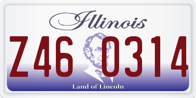 IL license plate Z460314