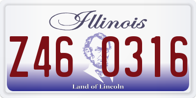 IL license plate Z460316