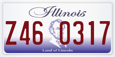 IL license plate Z460317
