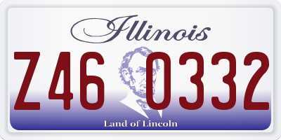 IL license plate Z460332