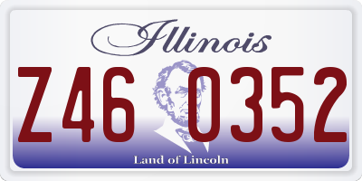 IL license plate Z460352