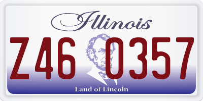 IL license plate Z460357