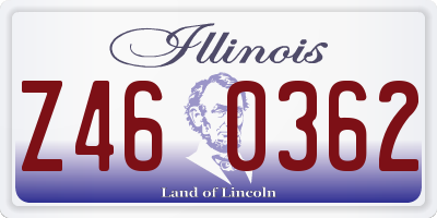 IL license plate Z460362