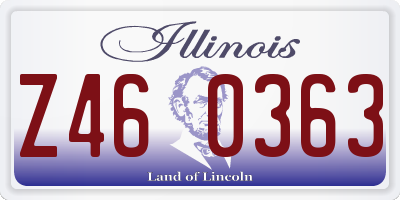 IL license plate Z460363