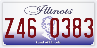 IL license plate Z460383